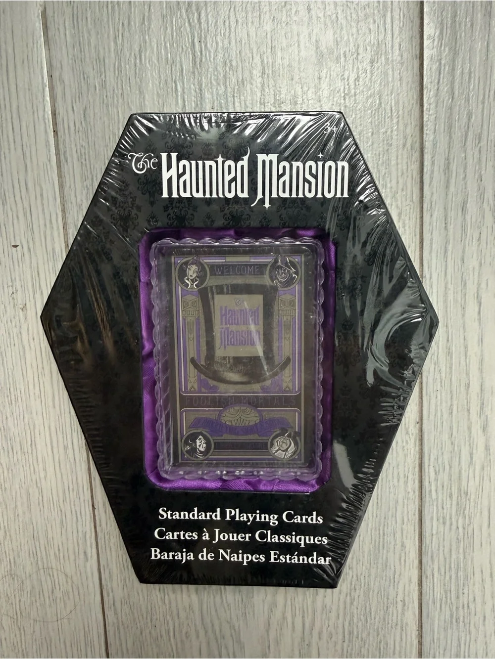 The Haunted Mansion Playing Cards 52 coated card deck in Coffin NIB